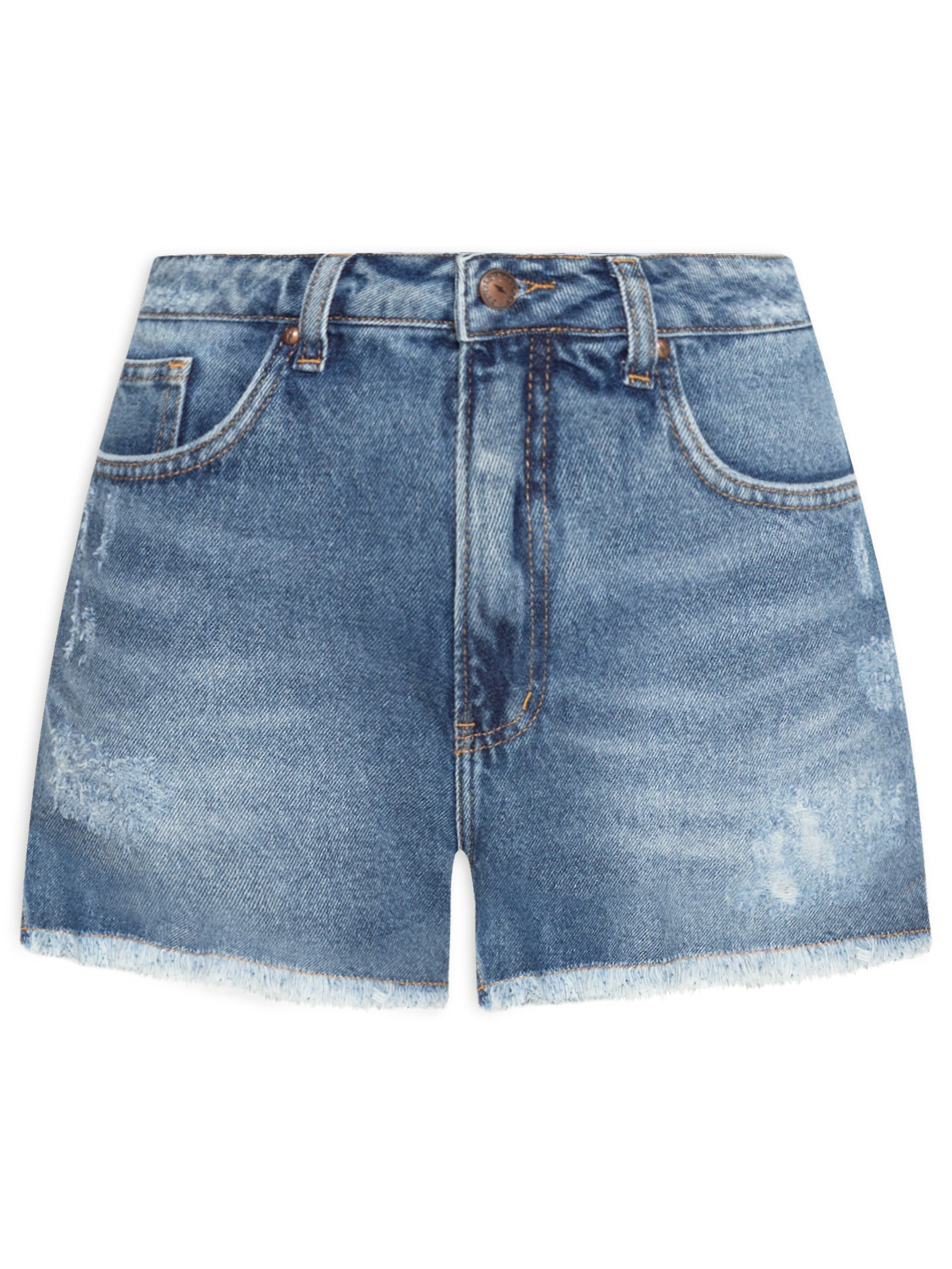 Short Feminino Jeans Fluidez Azul Cantão