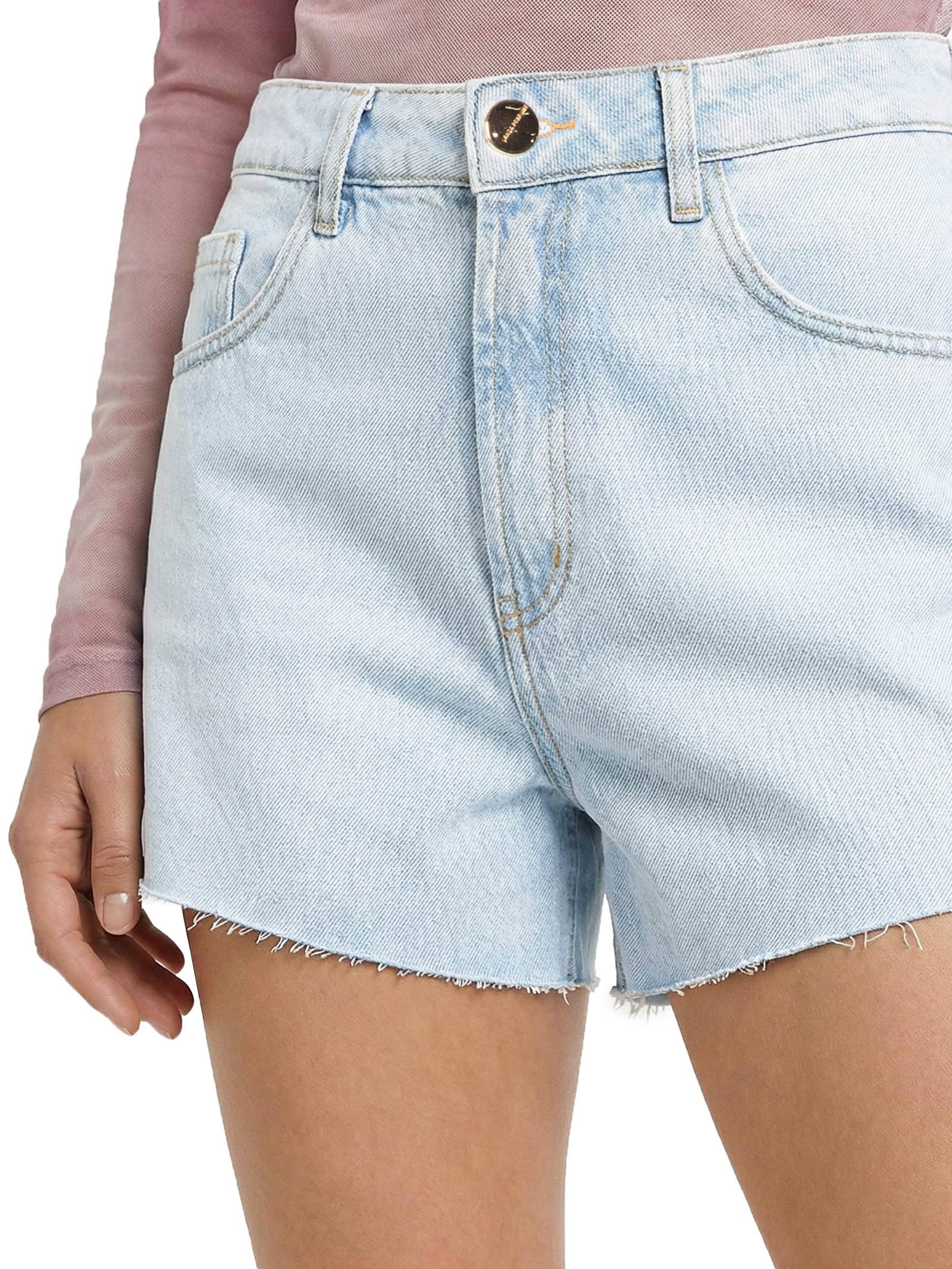 Short Feminino Jeans Grandfather High Azul Lança Perfume