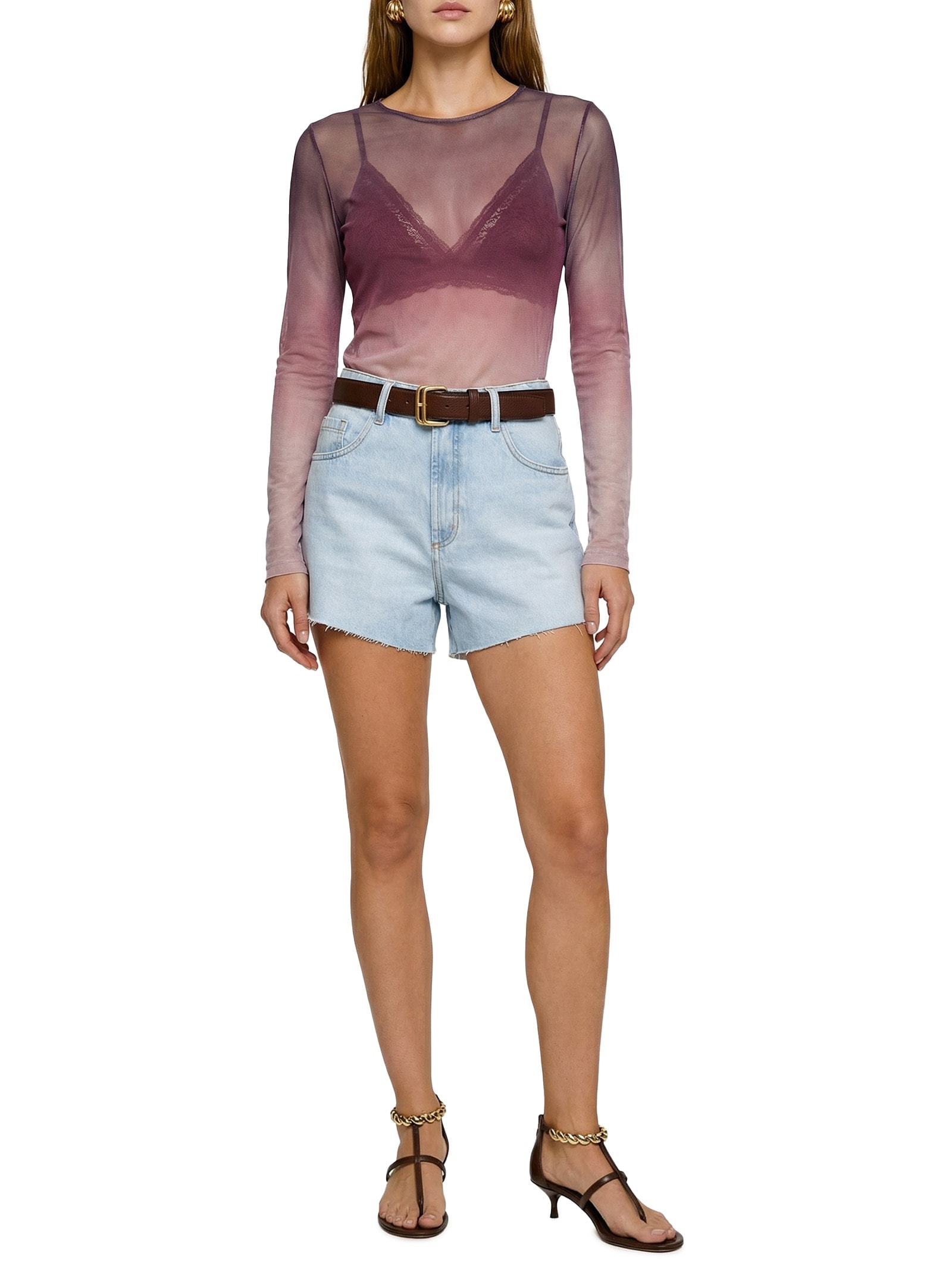Short Feminino Jeans Grandfather High Azul Lança Perfume