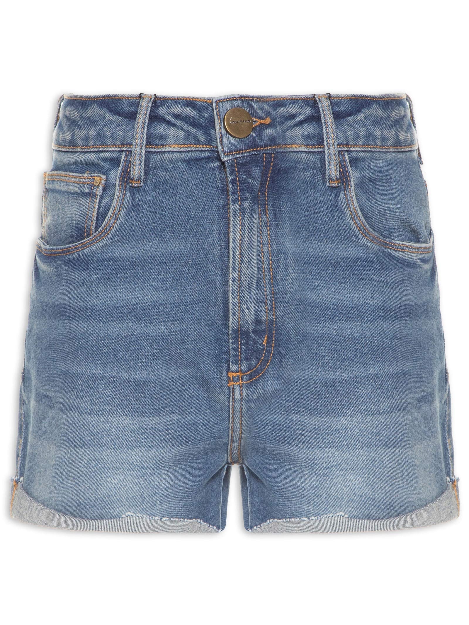 Short Feminino Jeans Hot Pants Super High Azul Lança Perfume
