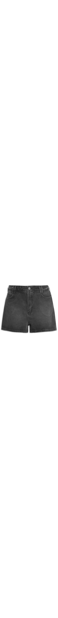 Short Feminino Jeans Jade Com Correntes - Preto