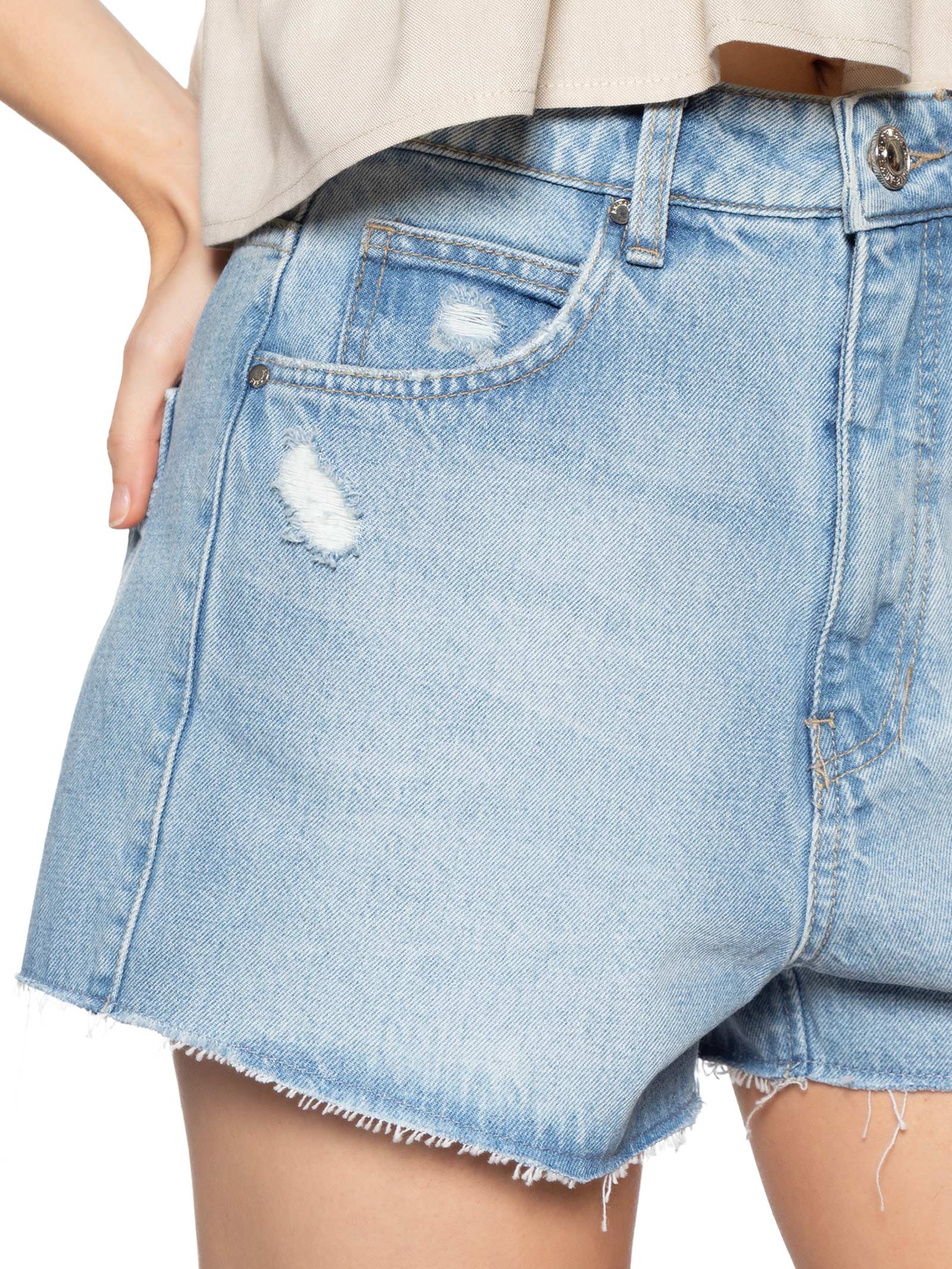 Short Feminino Jeans Light Wash Azul Animale