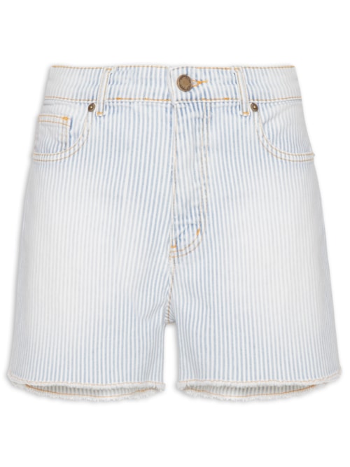 Short Feminino Jeans Listrado – Azul