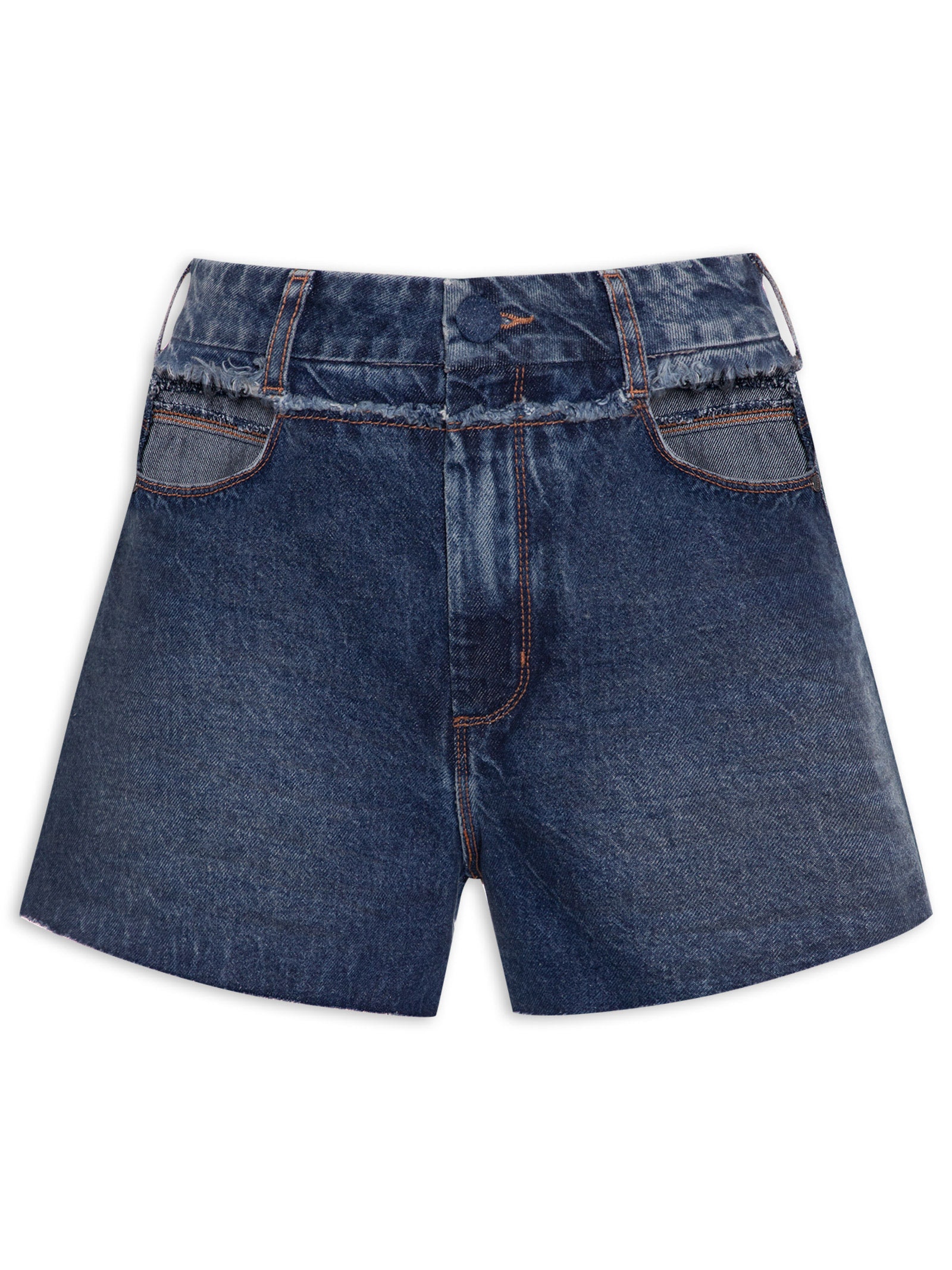 Short Feminino Jeans Mia Azul Open