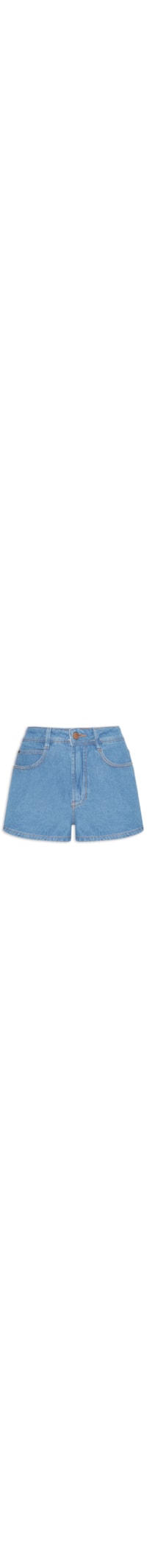 Short Feminino Jeans Mix Pespontos - Azul