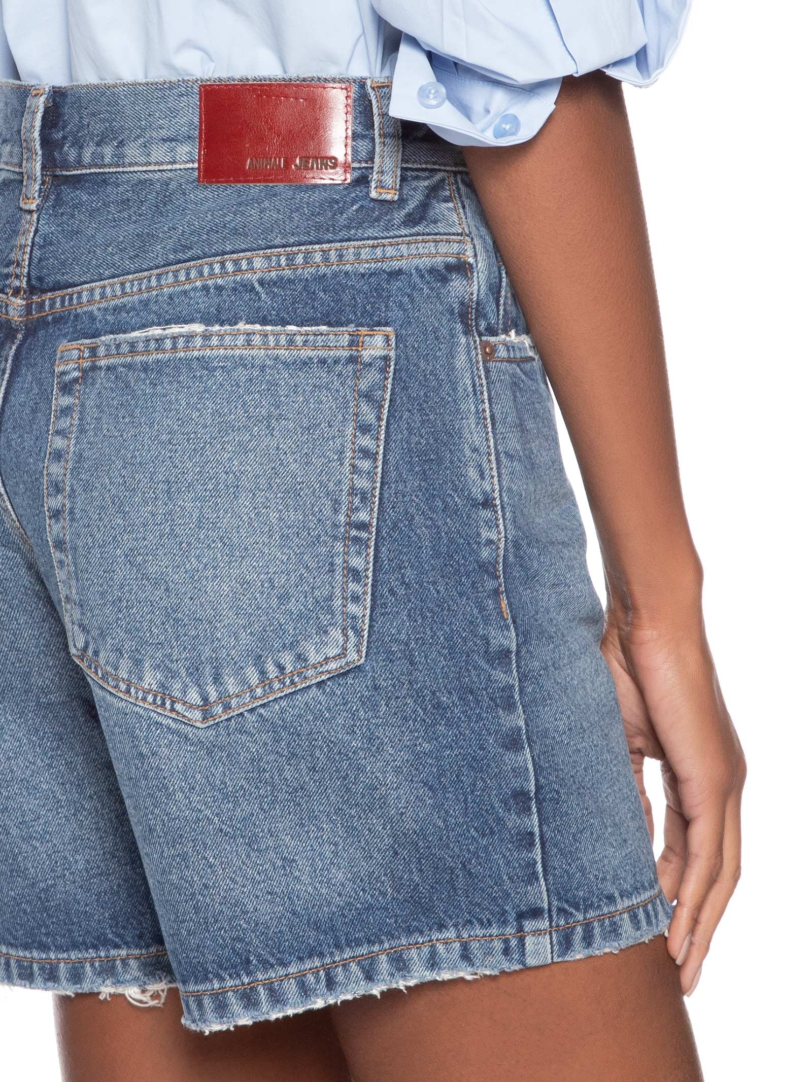 Short Feminino Jeans Mom Fit Pence New Basic Azul Animale Jeans