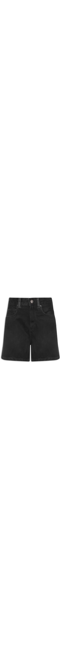 Short Feminino Jeans Mom Pence Costas New Basic – Preto