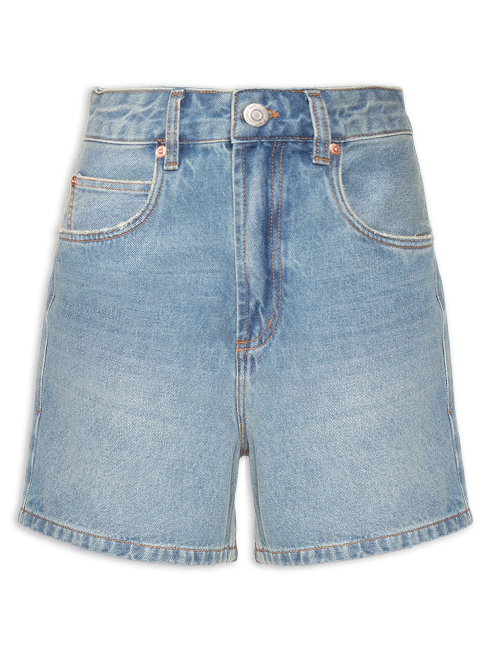 Short Feminino Jeans Mom Pence Costas New New Basic – Azul Animale Jeans