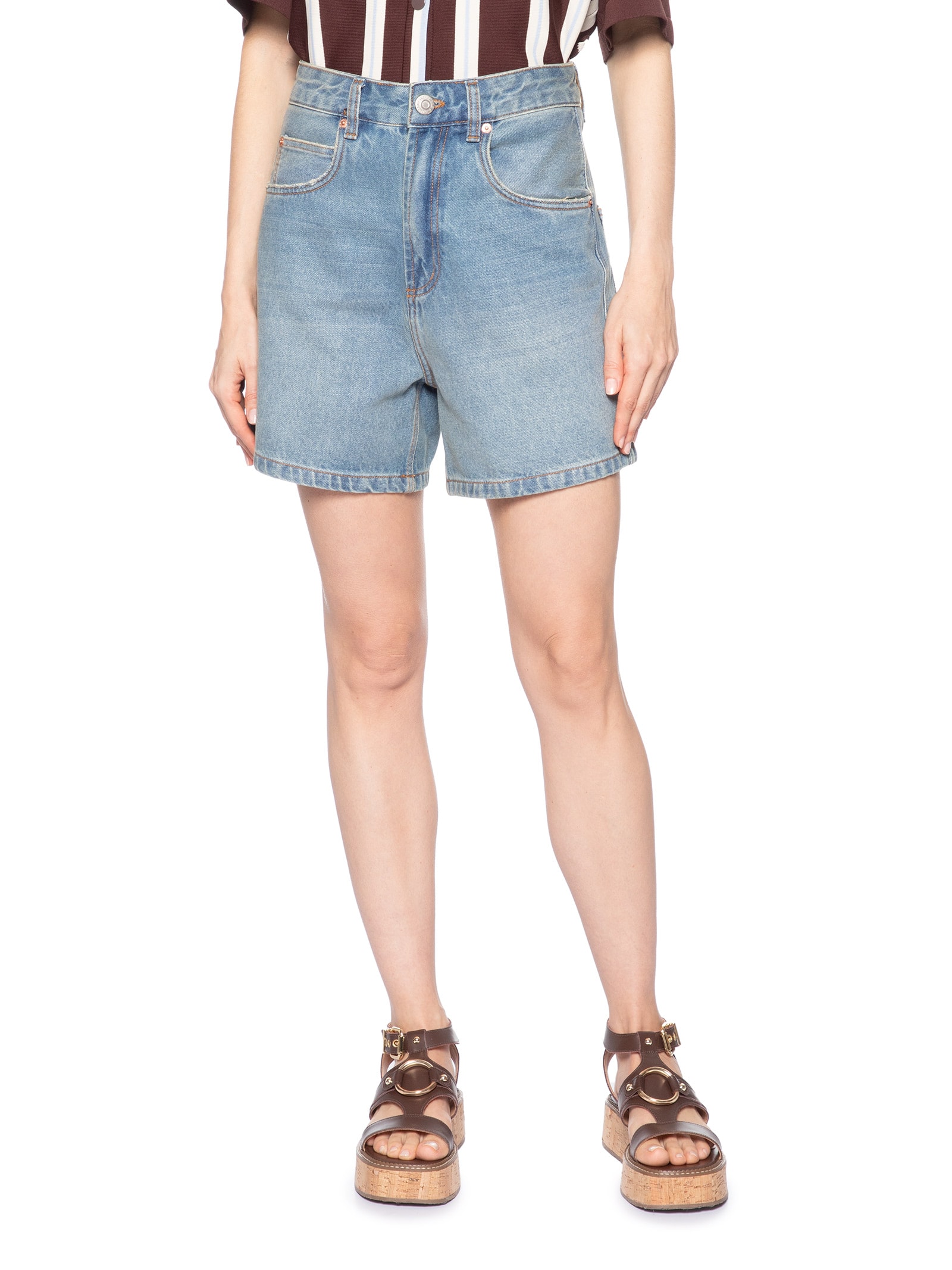 Short Feminino Jeans Mom Pence Costas New New Basic – Azul Animale Jeans