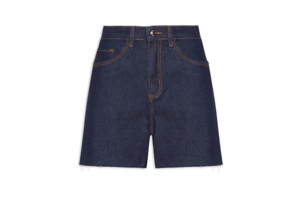 Short Feminino Jeans Mom Super High - Azul