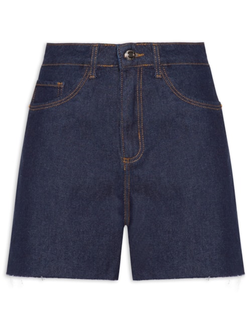 Short Feminino Jeans Mom Super High - Azul