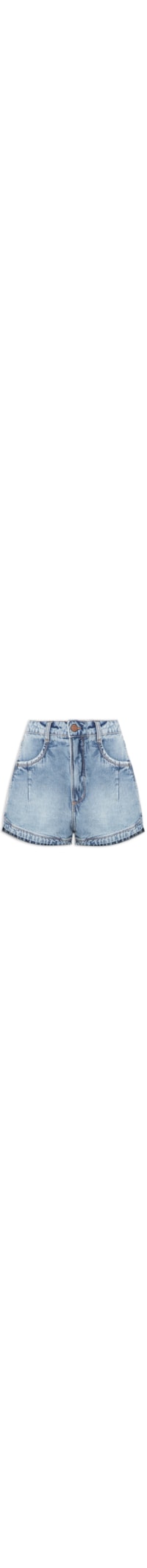 Short Feminino Jeans Pespontos - Azul