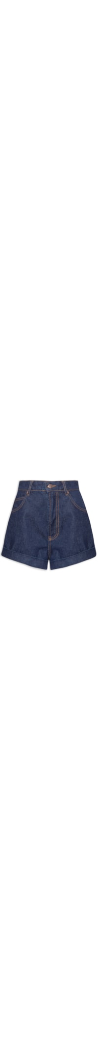 Short Feminino Jeans Pockets Bainha Estonado - Azul