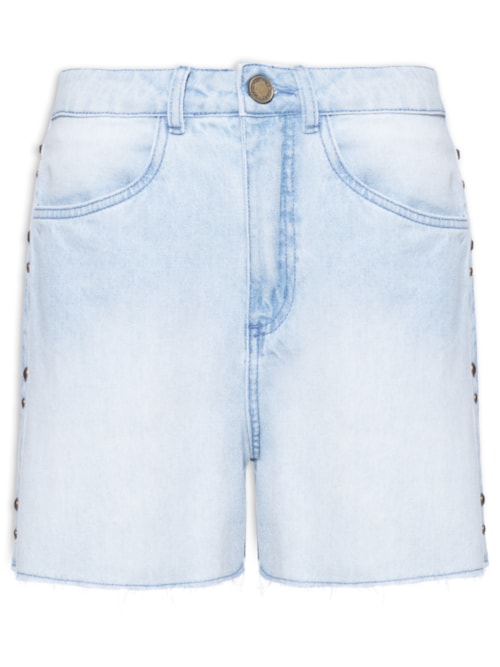 Short Feminino Jeans Recorte Lateral – Azul