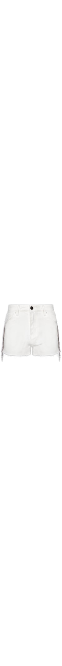 Short Feminino Jeans Strass - Off White