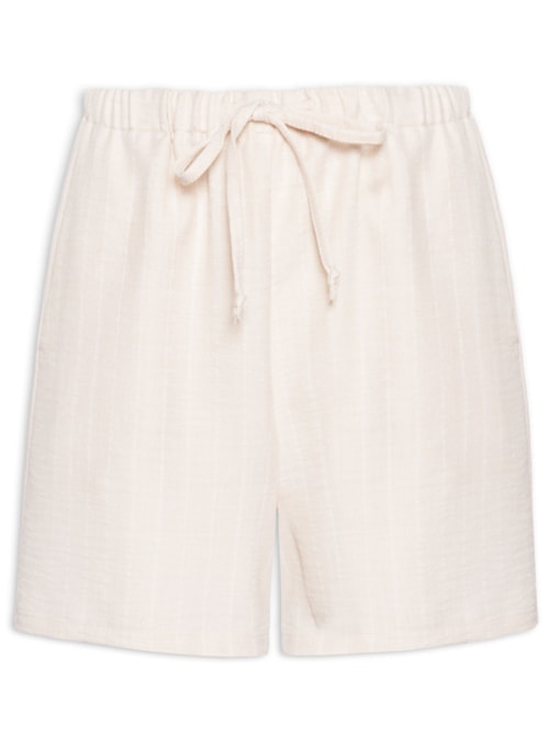 Short Feminino Leve Listrado – Off White