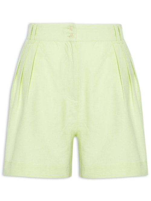 Short Feminino Like Linen Alfaiatado – Verde