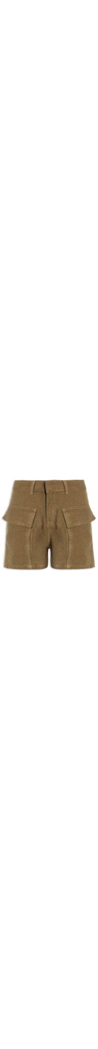 Short Feminino Linen Pockets - Marrom