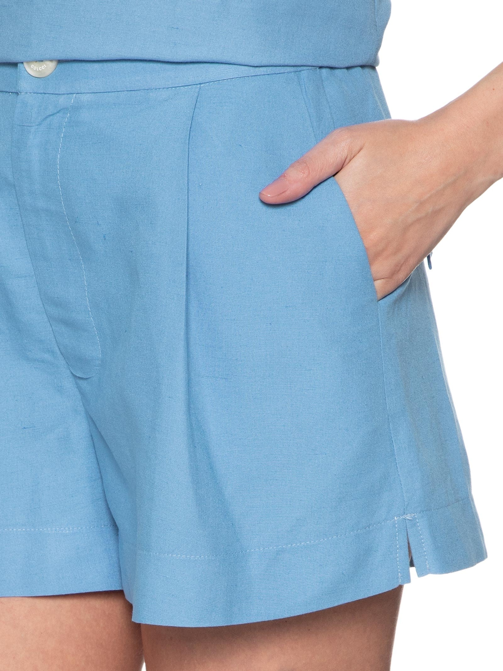 Short Feminino Linho Azul Colcci