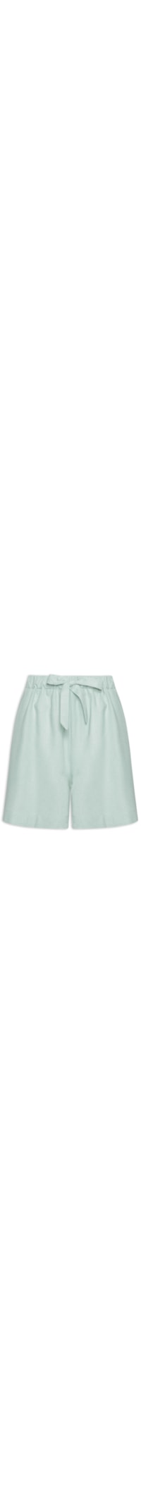 Short Feminino Linho Com Cordão - Azul