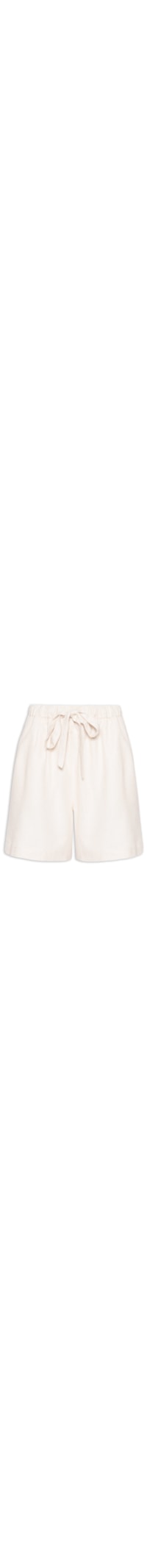 Short Feminino Linho Com Cordão - Bege