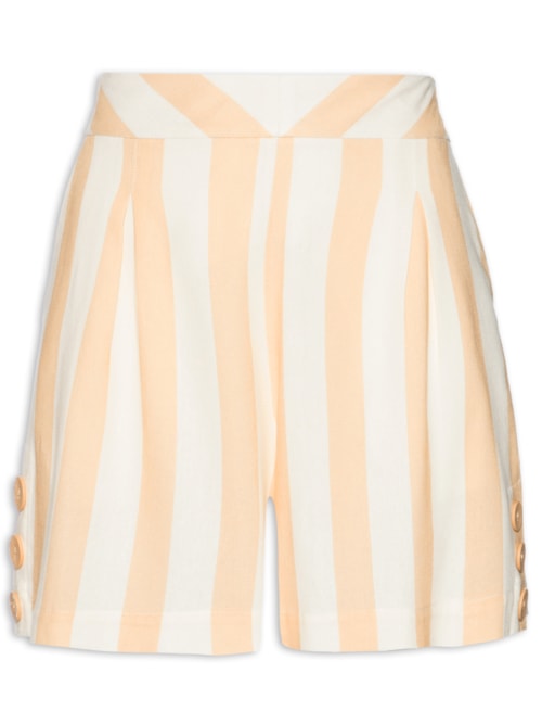 Short Feminino Linho estampa Horizonte – Bege