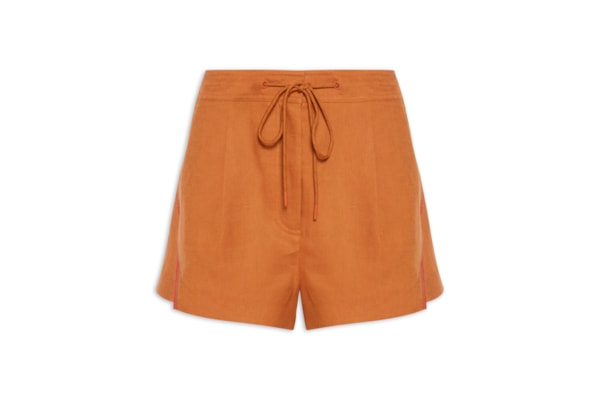 Short Feminino Linho Zigzag Color - Laranja