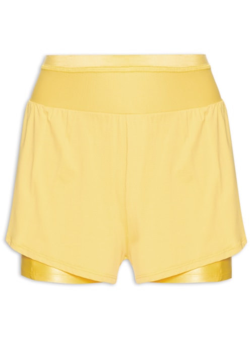 Short Feminino Liso - Amarelo