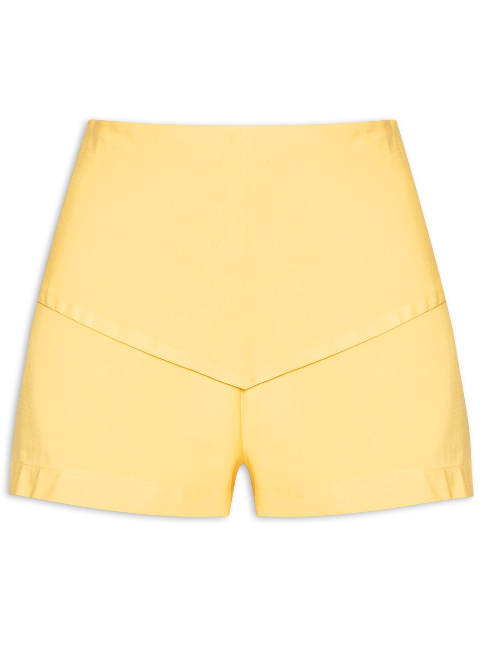 Short Feminino Liso Amarelo Hering