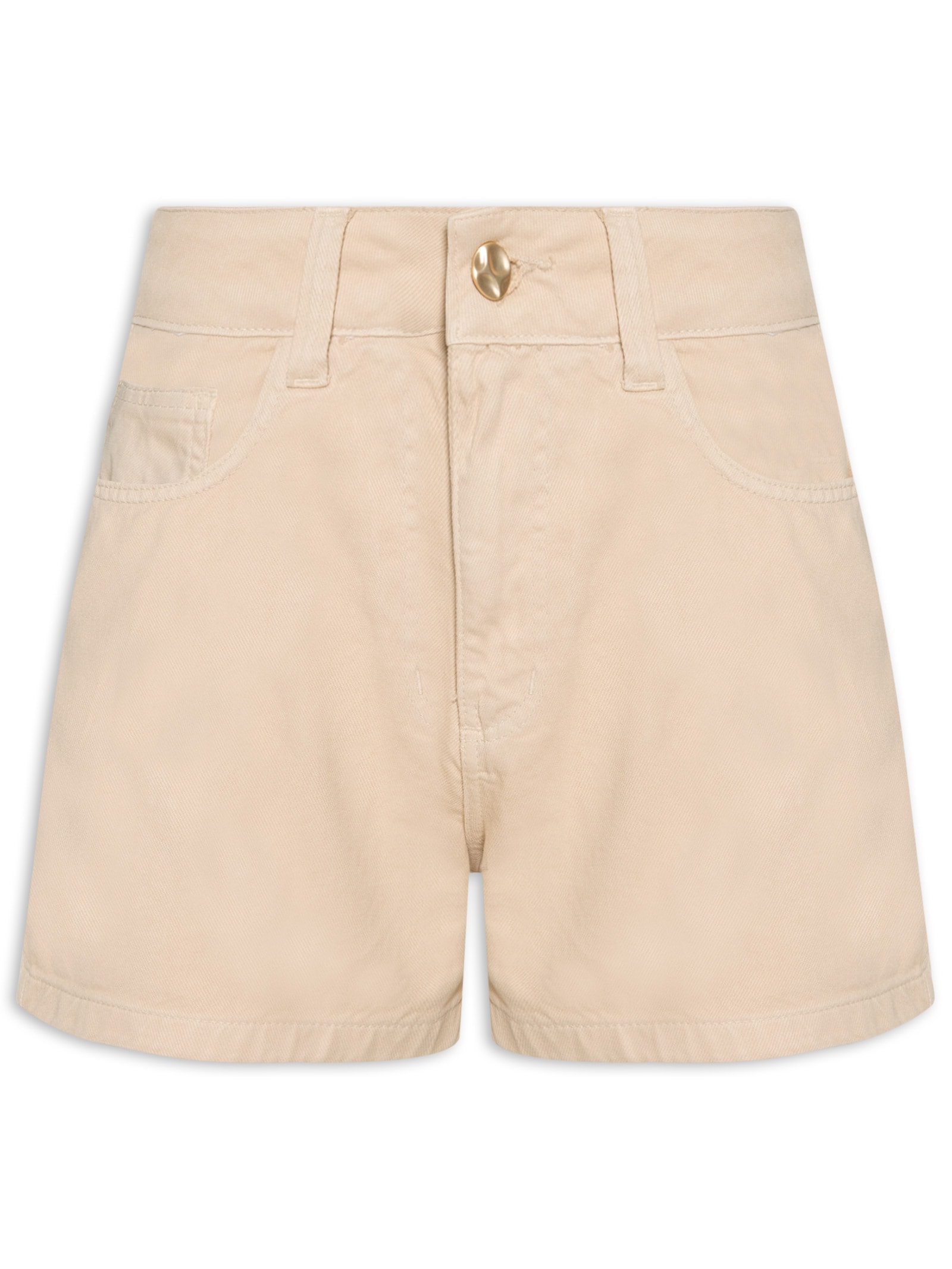 Short Feminino Liso Bege Basiq
