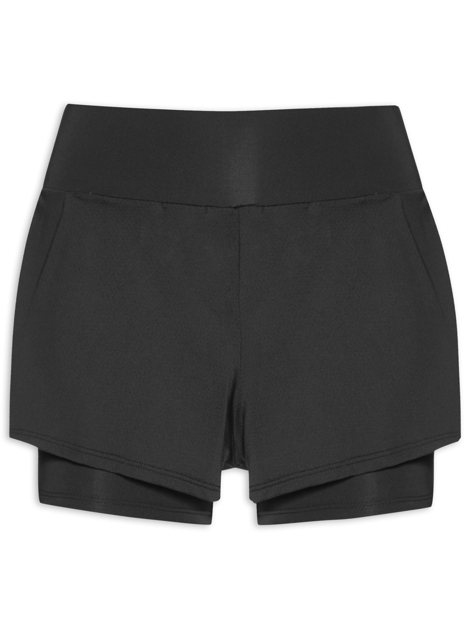 Short Feminino Liso Preto Body For Sure
