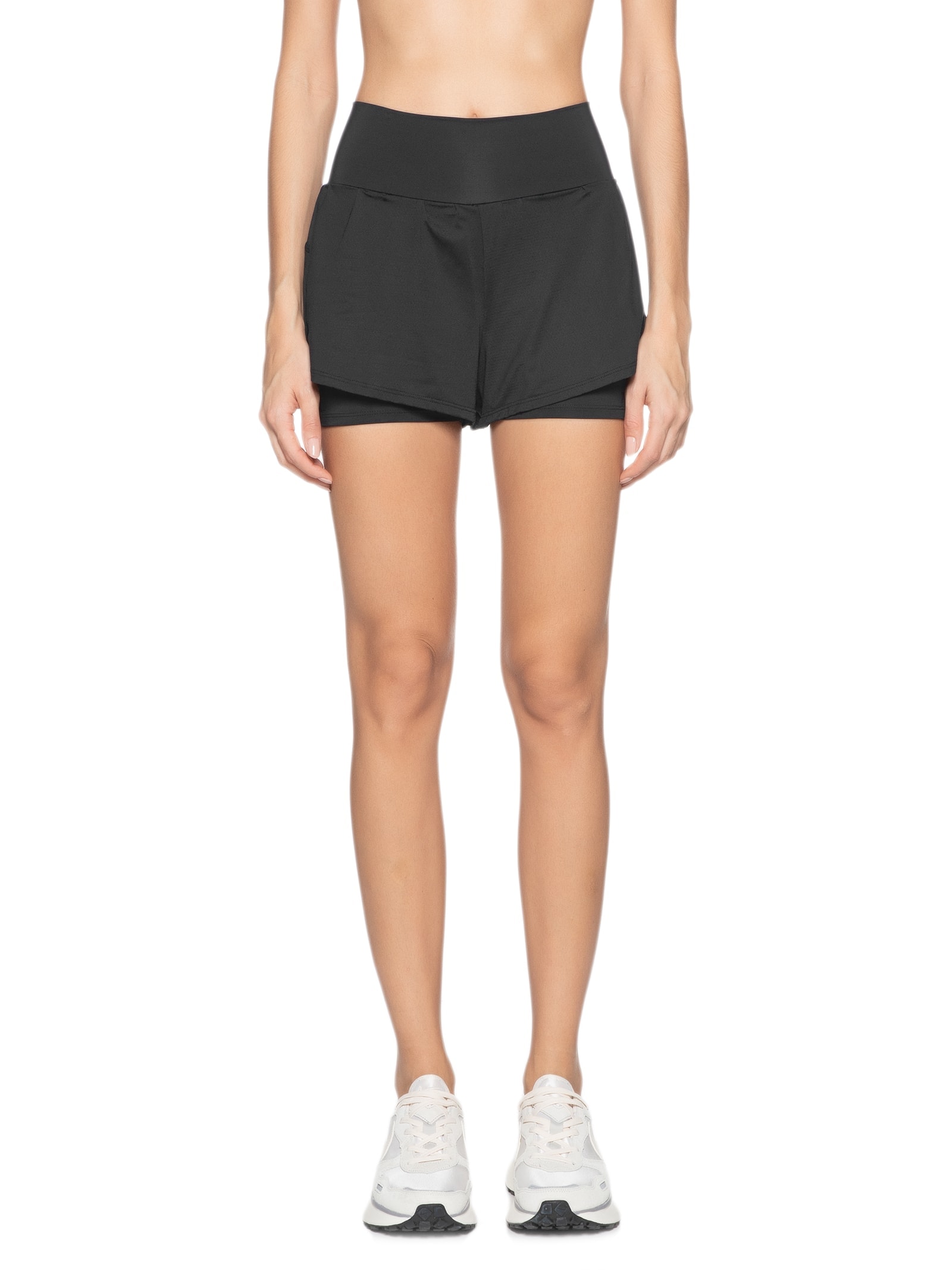 Short Feminino Liso Preto Body For Sure