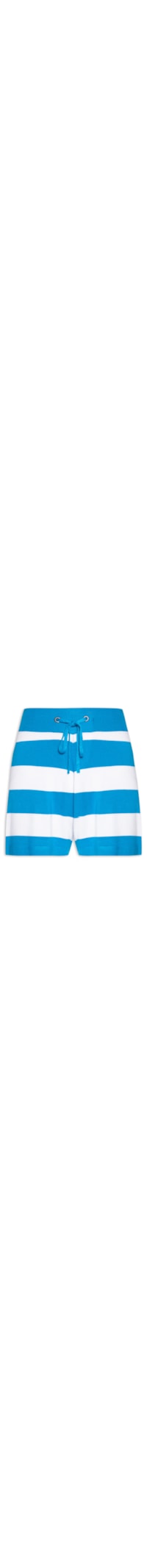 Short Feminino Listrado - Azul