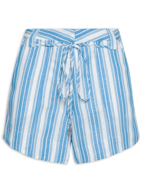 Short Feminino Listrado – Azul