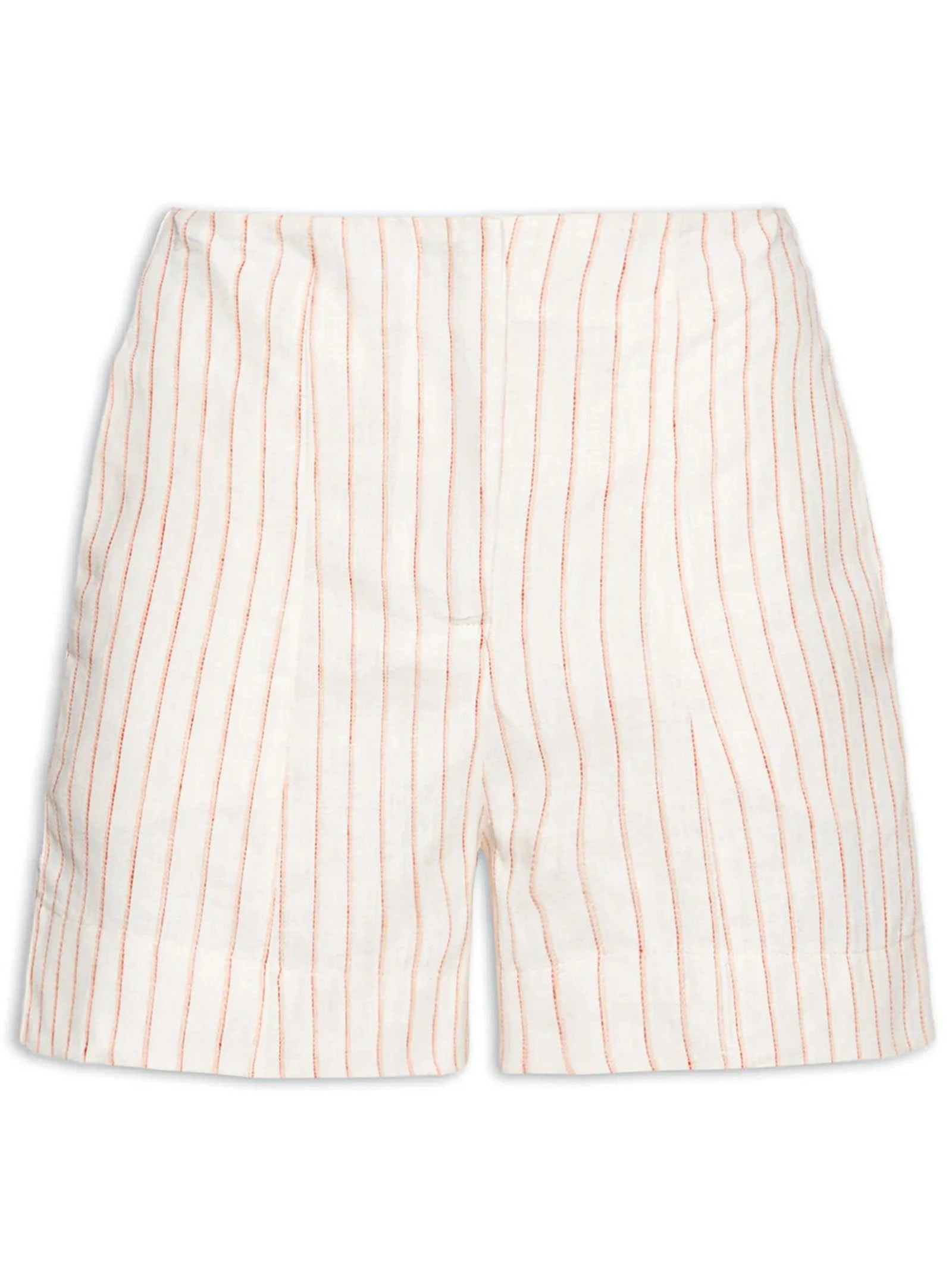 Short Feminino Listrado Básico Bege Basiq