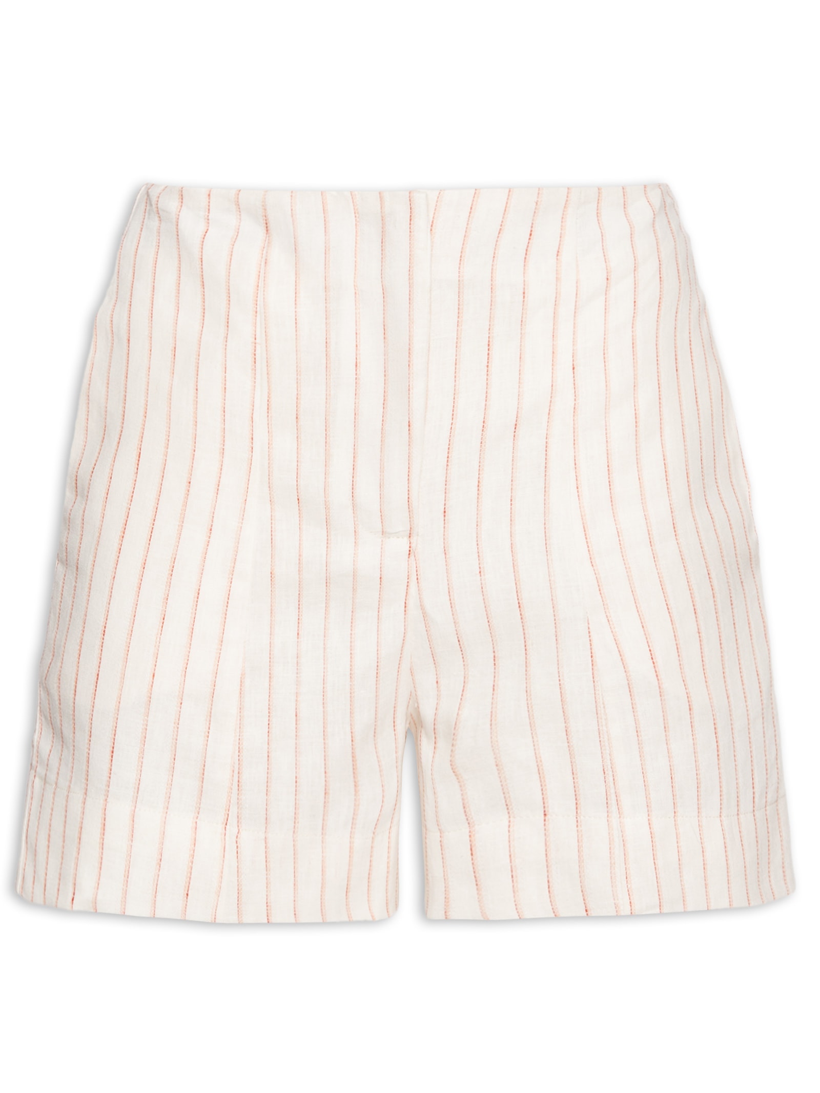 Short Feminino Listrado Básico Bege Basiq