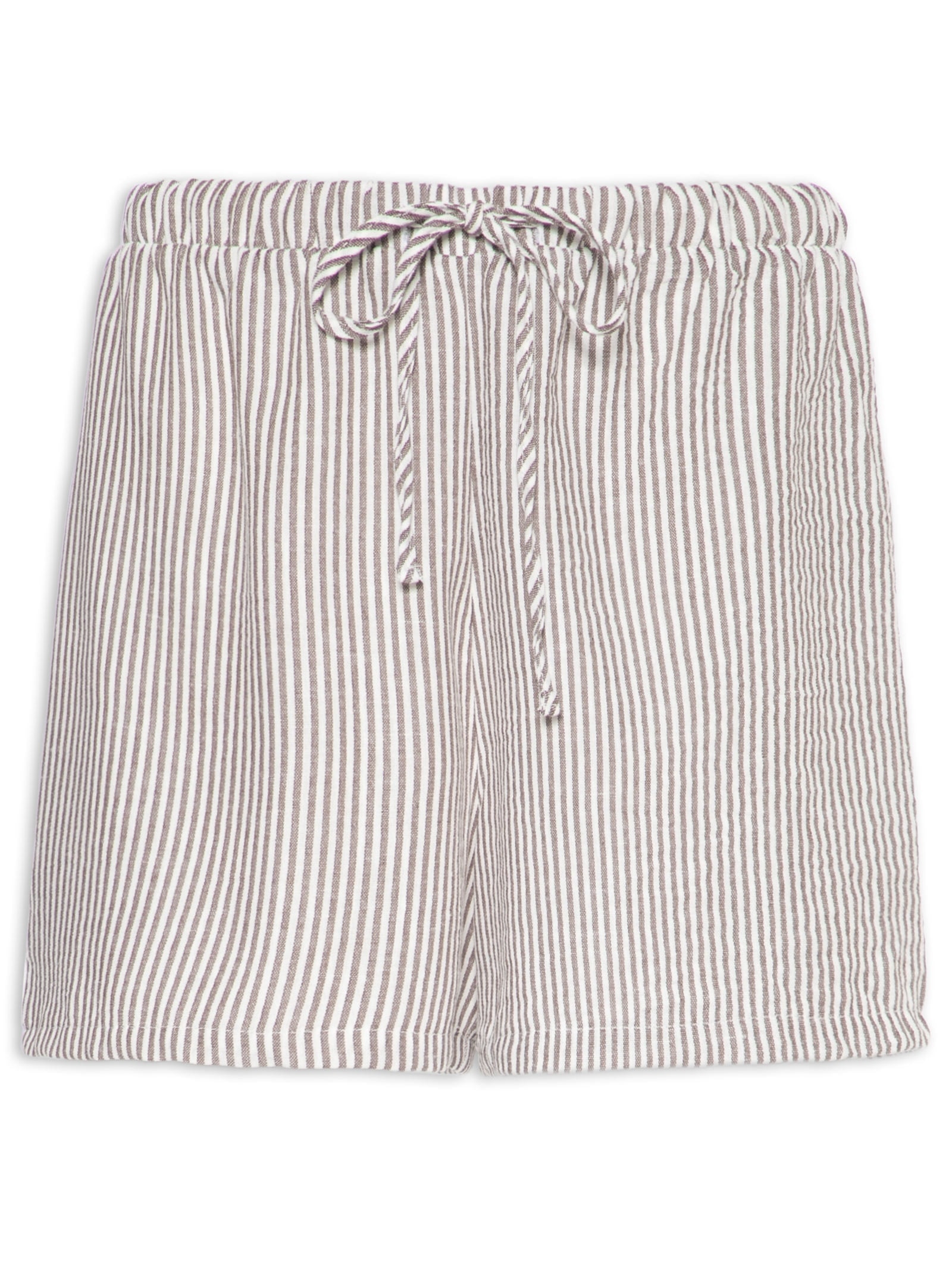 Short Feminino Listrado Marrom Basiq