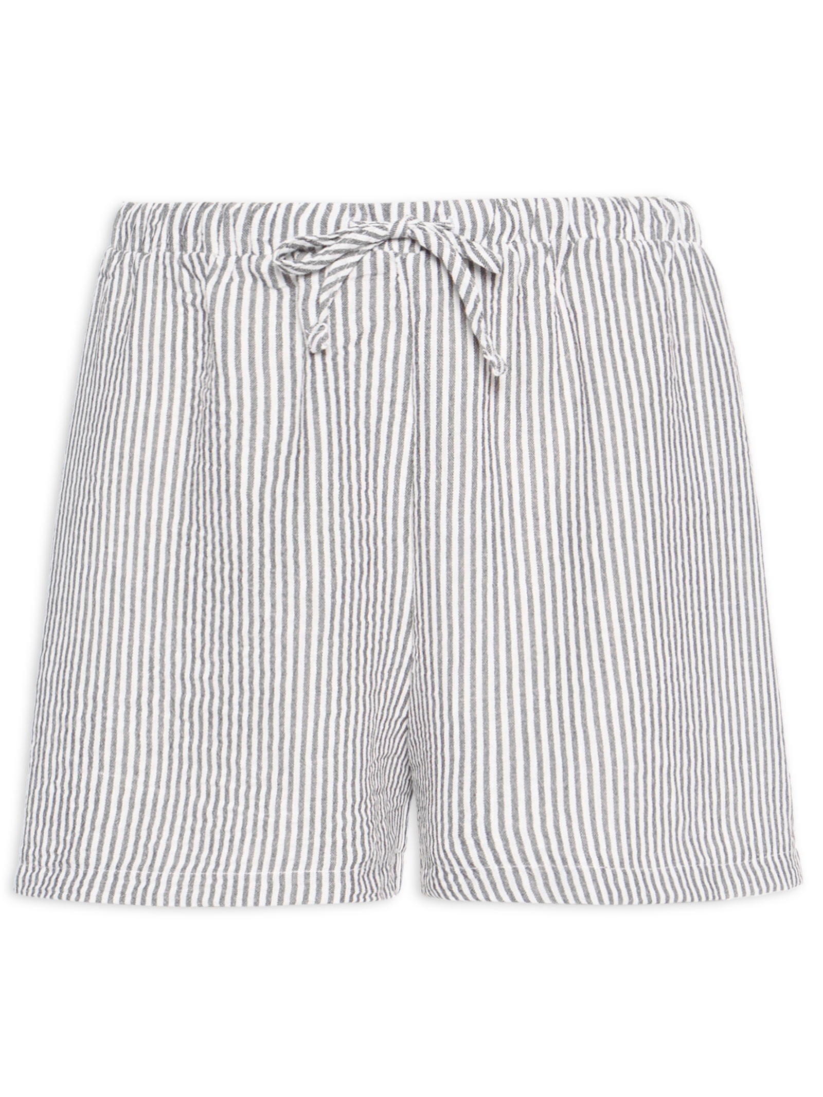 Short Feminino Listrado Preto Basiq