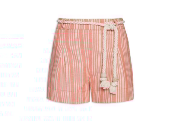 Short Feminino Listrado - Rosa