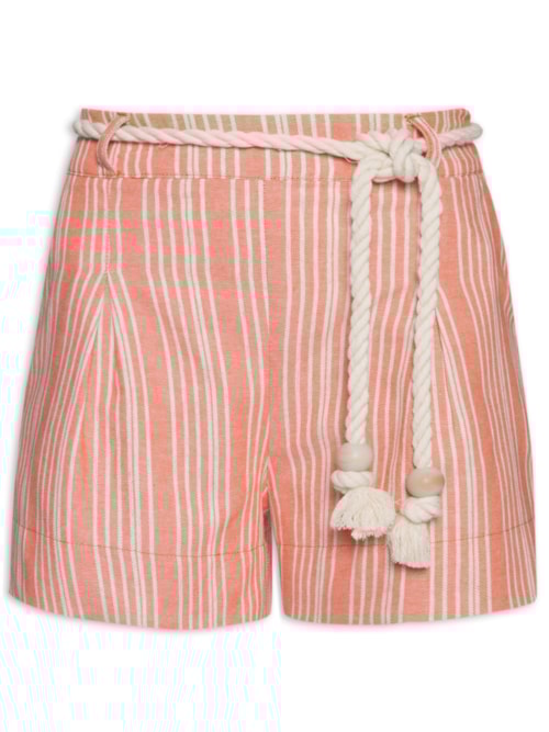 Short Feminino Listrado – Rosa