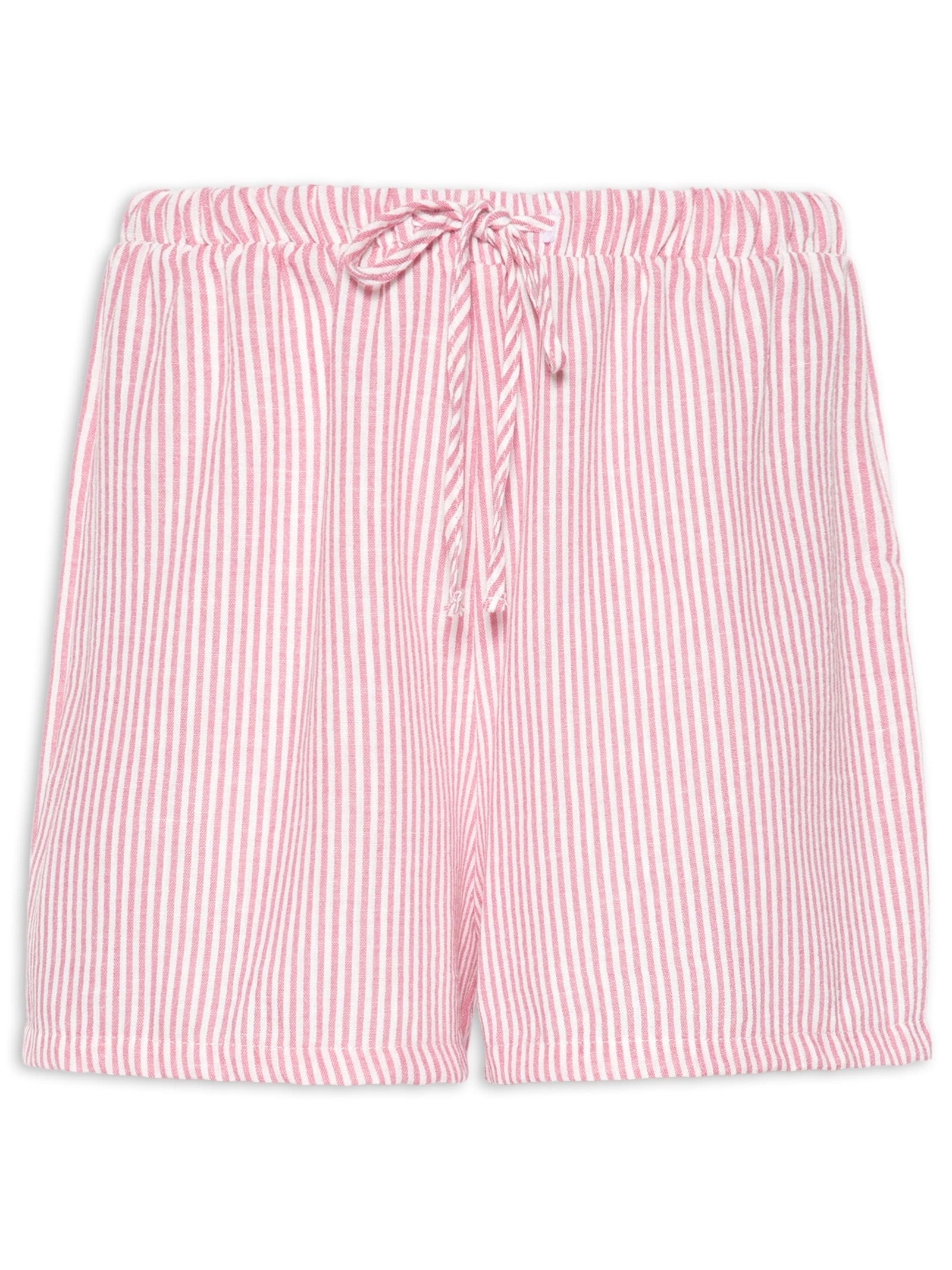 Short Feminino Listrado Rosa Basiq