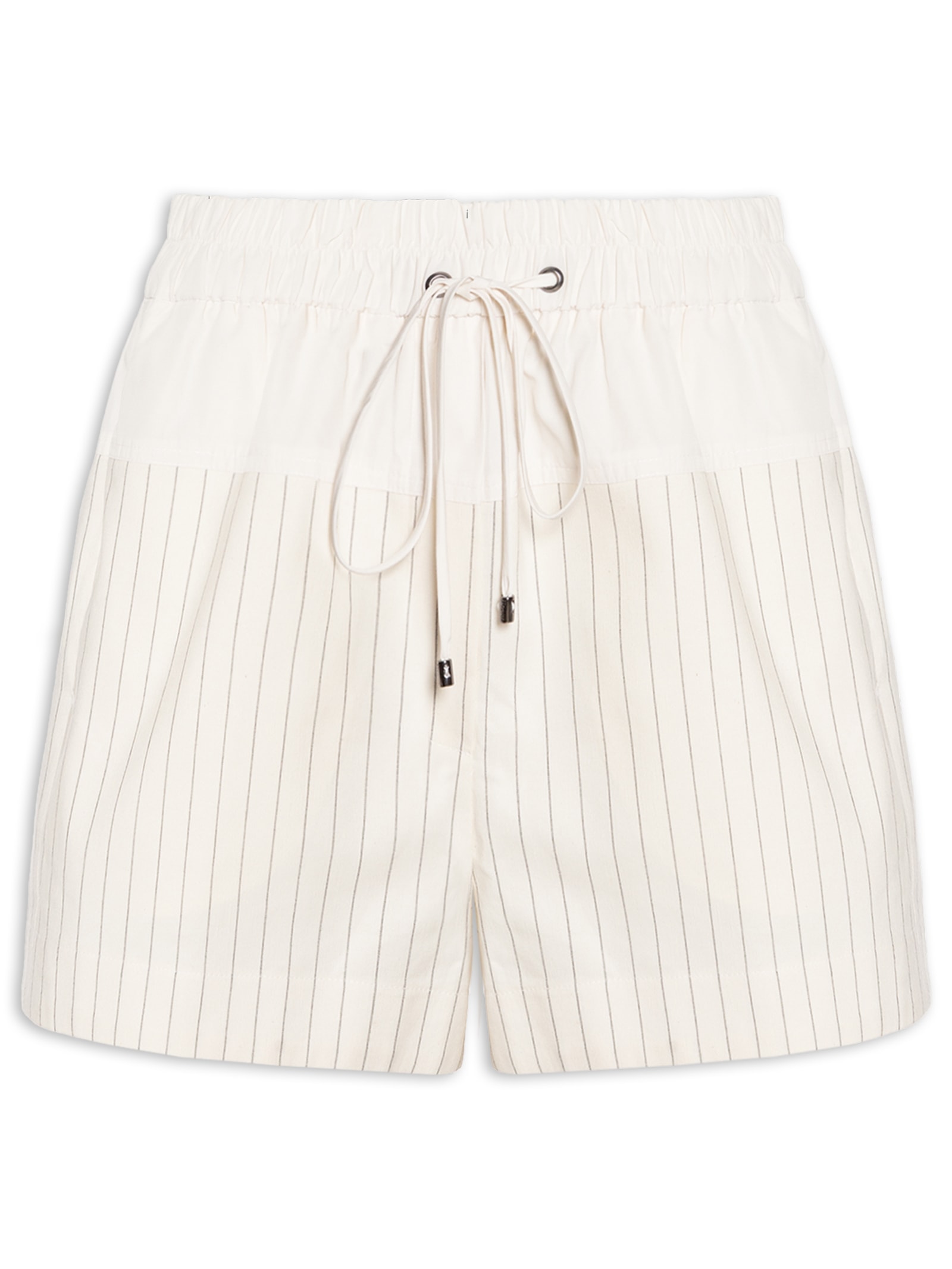 Short Feminino Listras Avignon Branco Animale