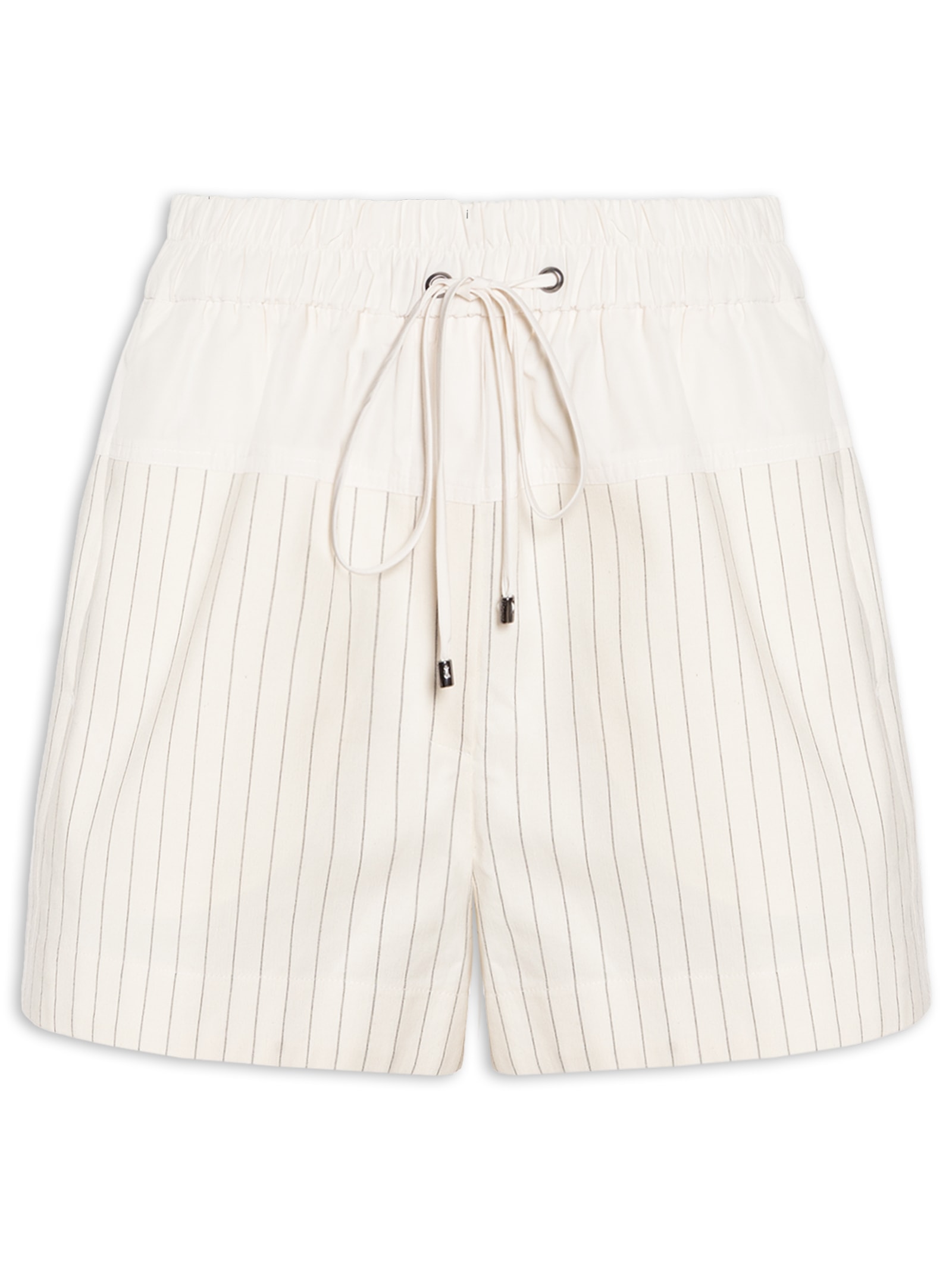 Short Feminino Listras Avignon Branco Animale