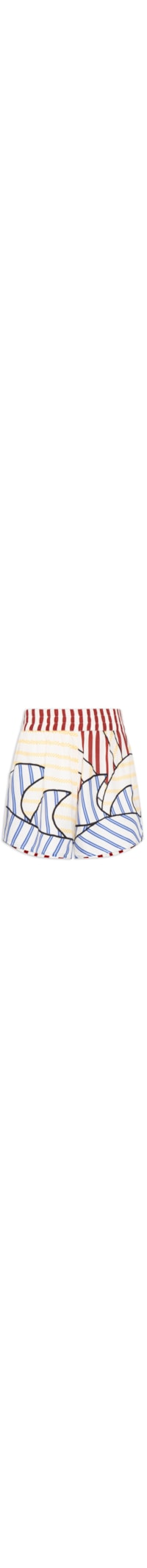 Short Feminino Listras Sol - Vermelho