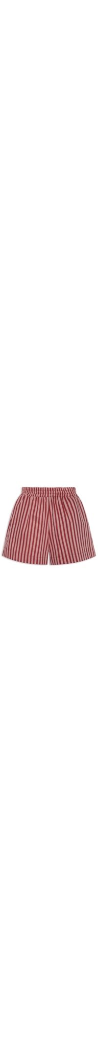 Short Feminino Luiza Tricoline Listras Bisous - Vermelho
