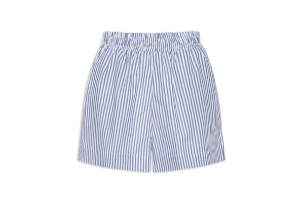 Short Feminino Luiza Tricoline Listras Navy - Azul