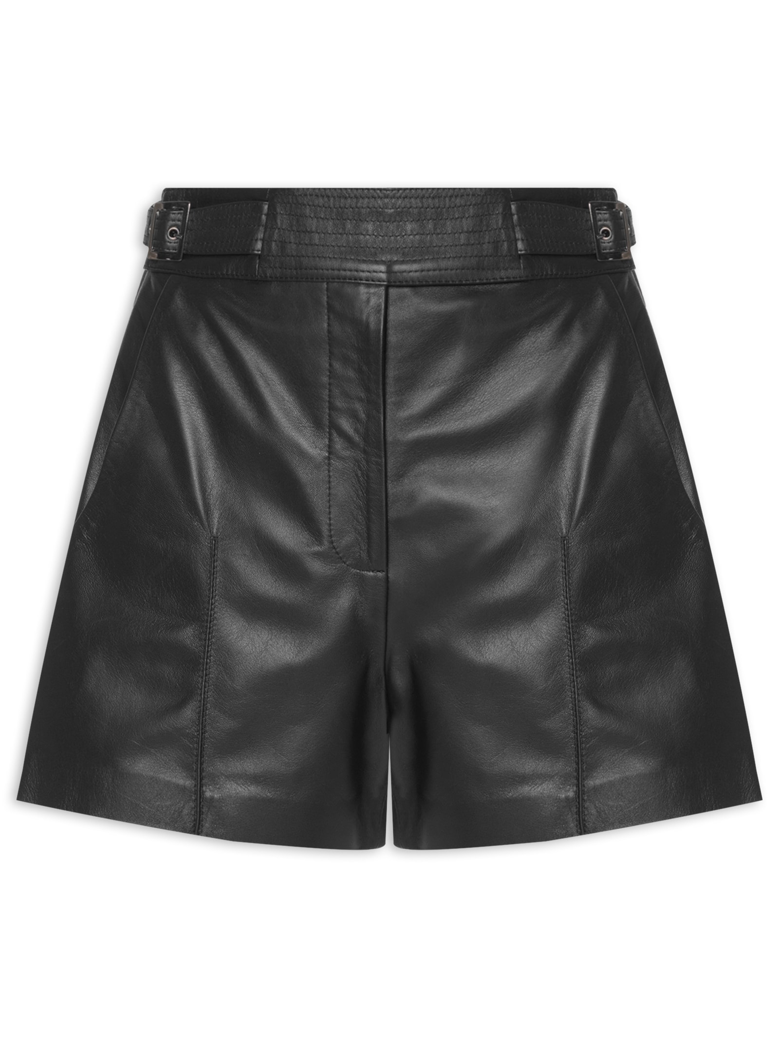 Short Feminino Lupita II Couro Preto Le Lis