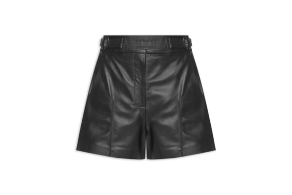 Short Feminino Lupita II Couro - Preto