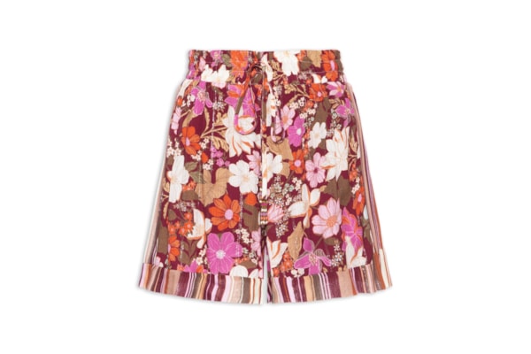 Short Feminino Luréx Estampa Jasmin Solar - Rosa