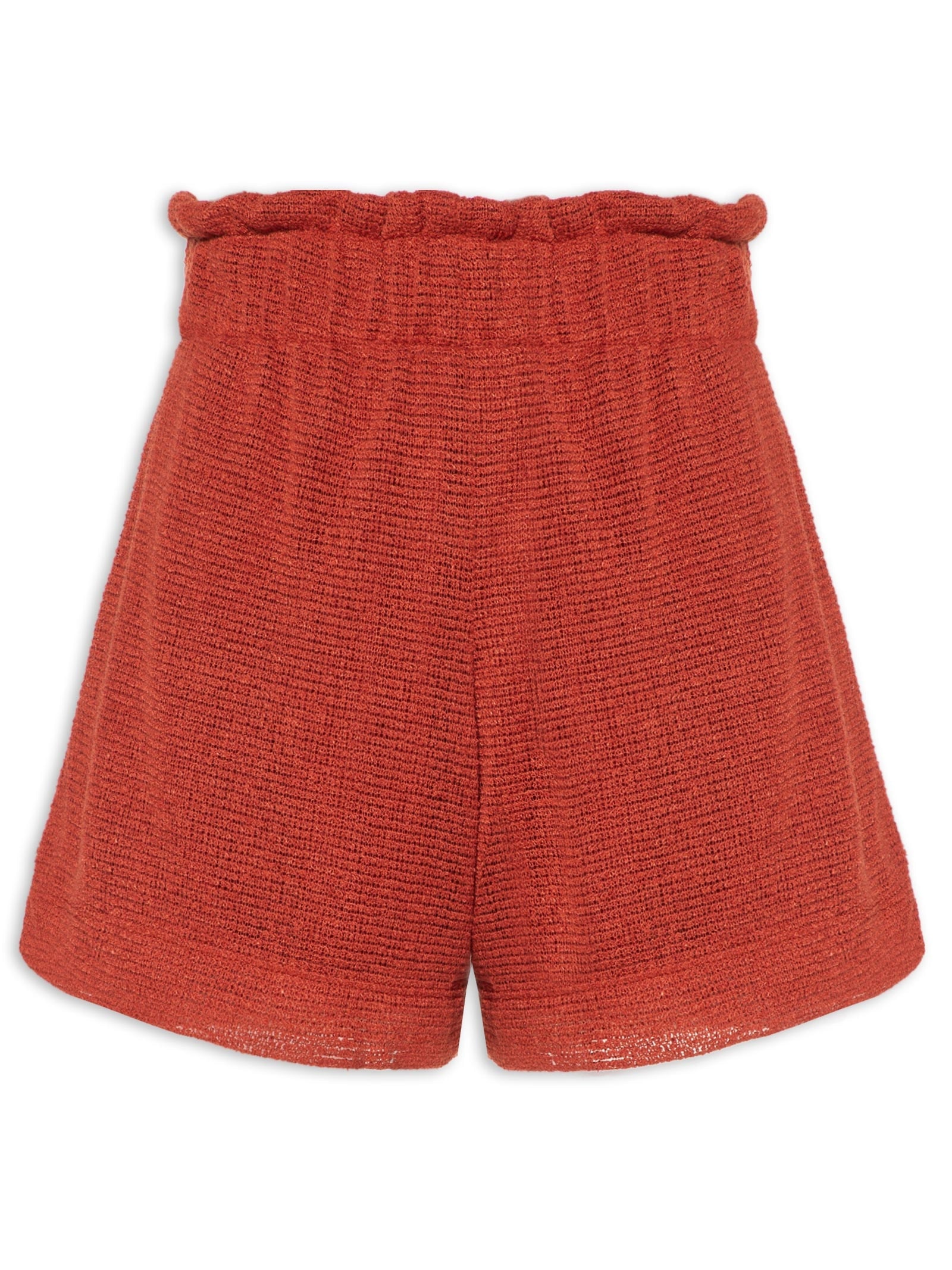 Short Feminino Malha Crochet Laranja Canal